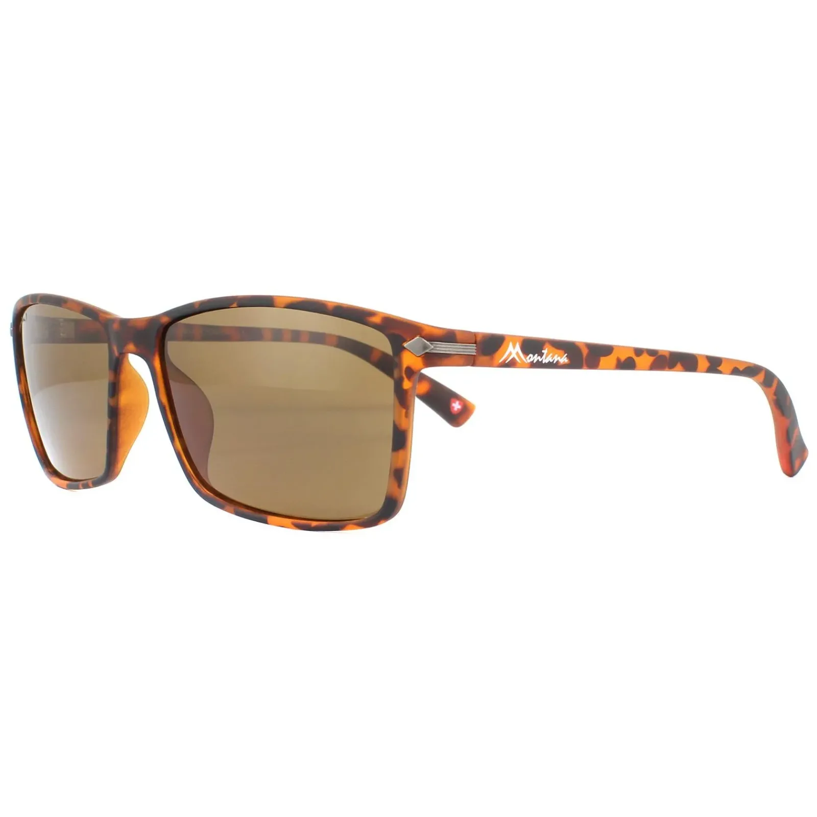 Montana Polarised|Rectangle^Sunglasses MP51 D Brown Turtle Rubbertouch Brown Polarized