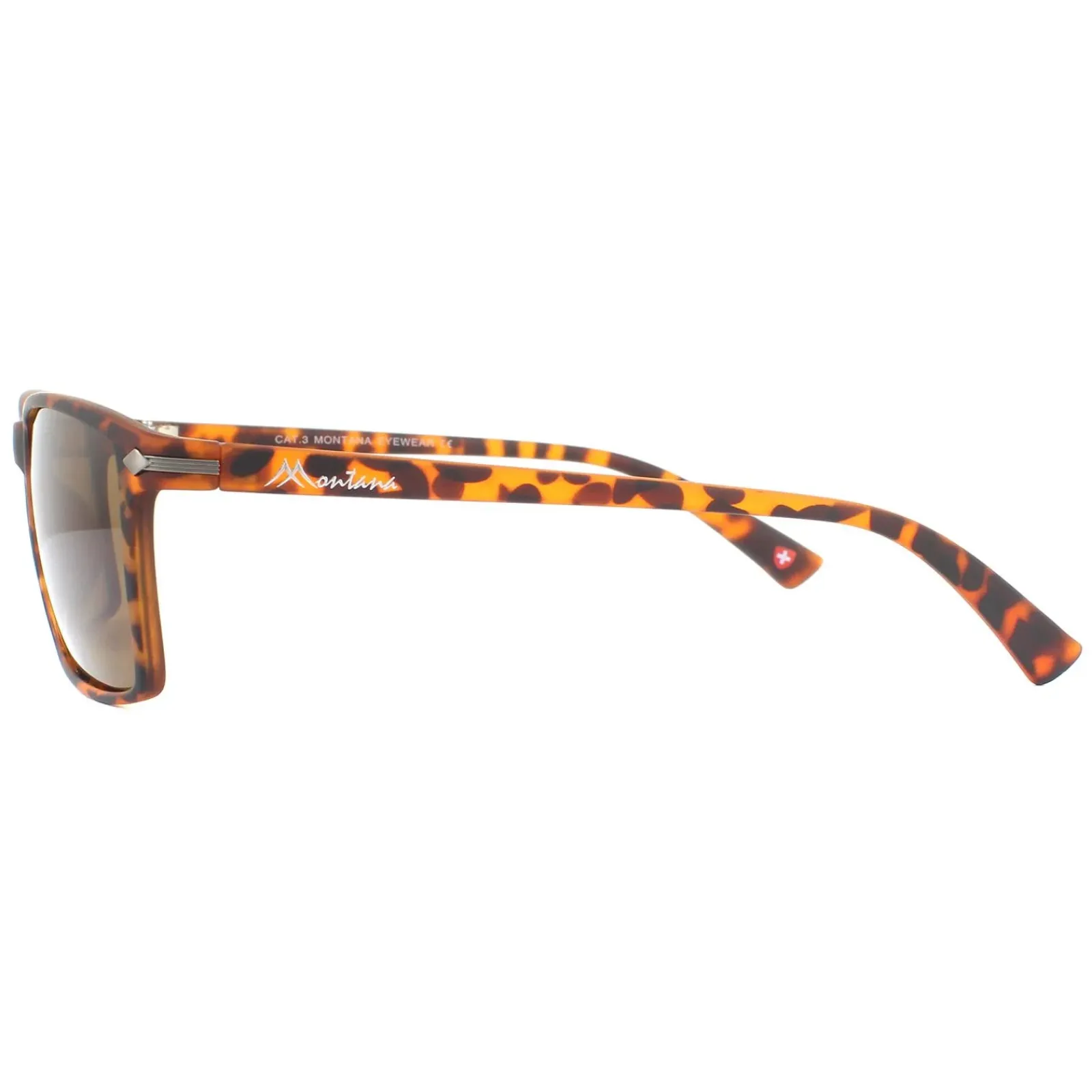 Montana Polarised|Rectangle^Sunglasses MP51 D Brown Turtle Rubbertouch Brown Polarized