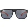 Montana Polarised|Rectangle^Sunglasses MP37 D Black with Orange Rubbertouch Black Polarize