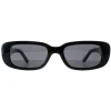 Montana Polarised|Rectangle^Sunglasses MP65 Shiny Black Smoke Polarized
