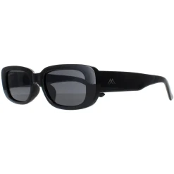 Montana Polarised|Rectangle^Sunglasses MP65 Shiny Black Smoke Polarized
