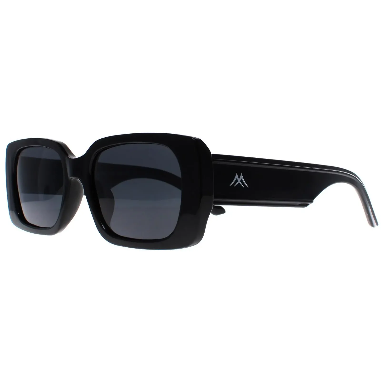 Montana Rectangle^Sunglasses MP76 Shiny Black Grey Polarized