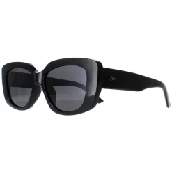 Montana Polarised|Rectangle^Sunglasses MP56 Shiny Black Smoke Polarized