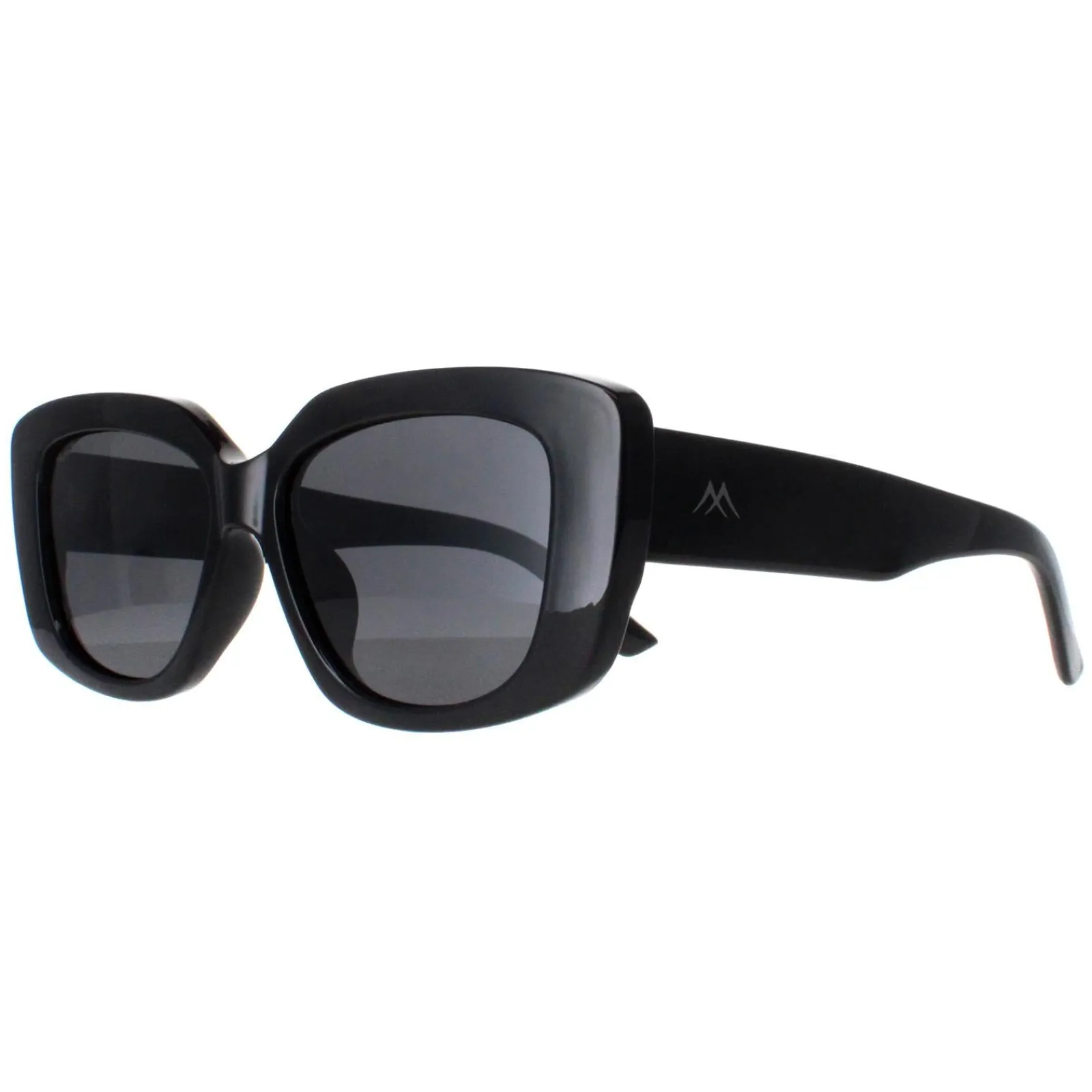 Montana Polarised|Rectangle^Sunglasses MP56 Shiny Black Smoke Polarized