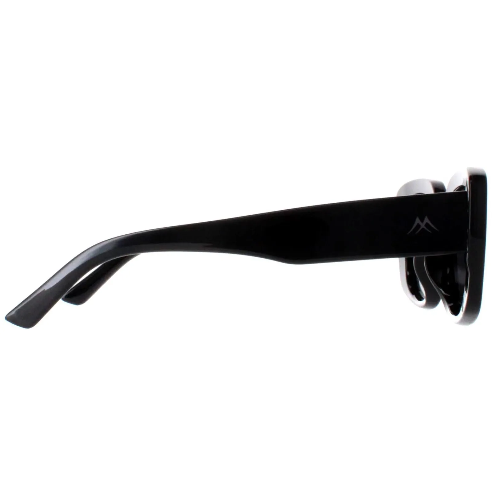 Montana Polarised|Rectangle^Sunglasses MP56 Shiny Black Smoke Polarized