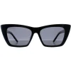 Montana Polarised|Cat-Eye^Sunglasses MP64 Shiny Black Smoke Polarized