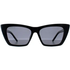 Montana Polarised|Cat-Eye^Sunglasses MP64 Shiny Black Smoke Polarized