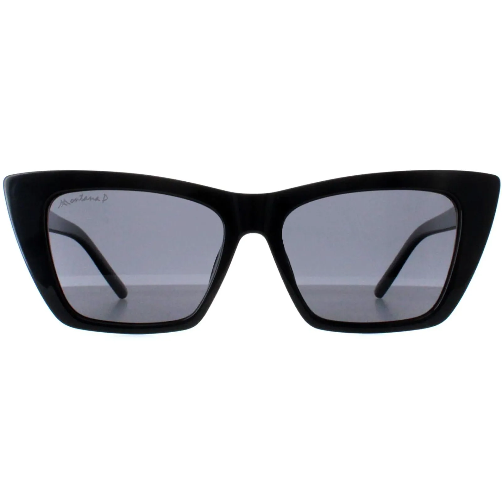 Montana Polarised|Cat-Eye^Sunglasses MP64 Shiny Black Smoke Polarized