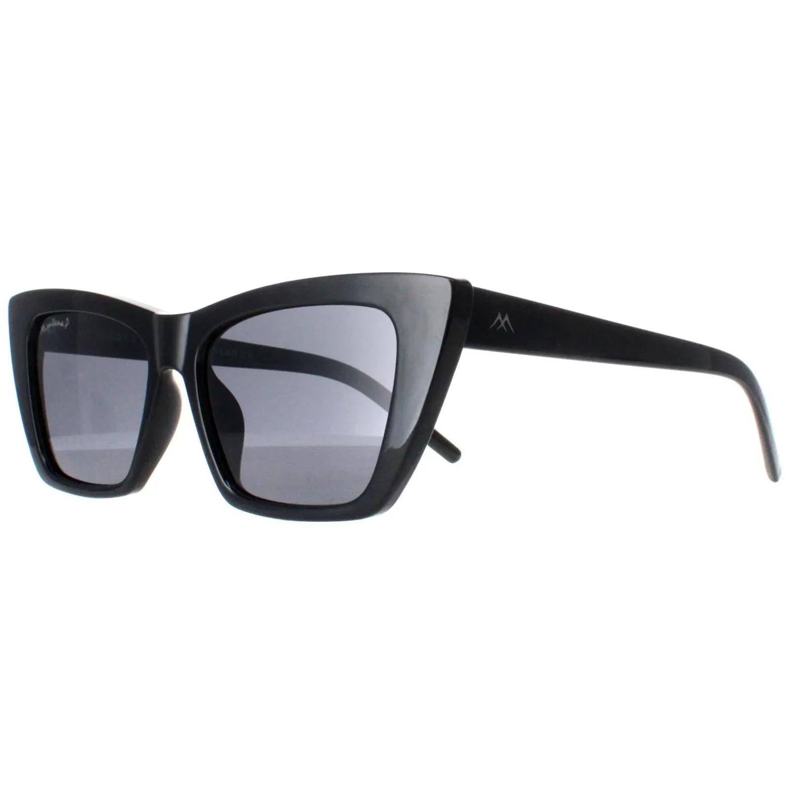 Montana Polarised|Cat-Eye^Sunglasses MP64 Shiny Black Smoke Polarized