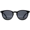 Montana Polarised|Round^Sunglasses MP75 Shiny Black Smoke Polarized