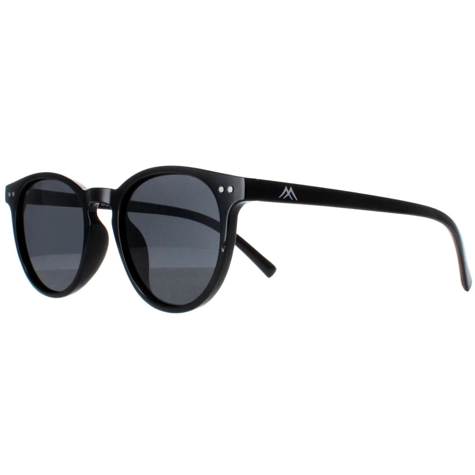 Montana Polarised|Round^Sunglasses MP75 Shiny Black Smoke Polarized