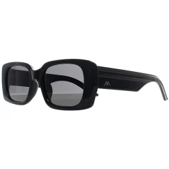 Montana Polarised|Rectangle^Sunglasses MP194 Shiny Black Smoke Polarized