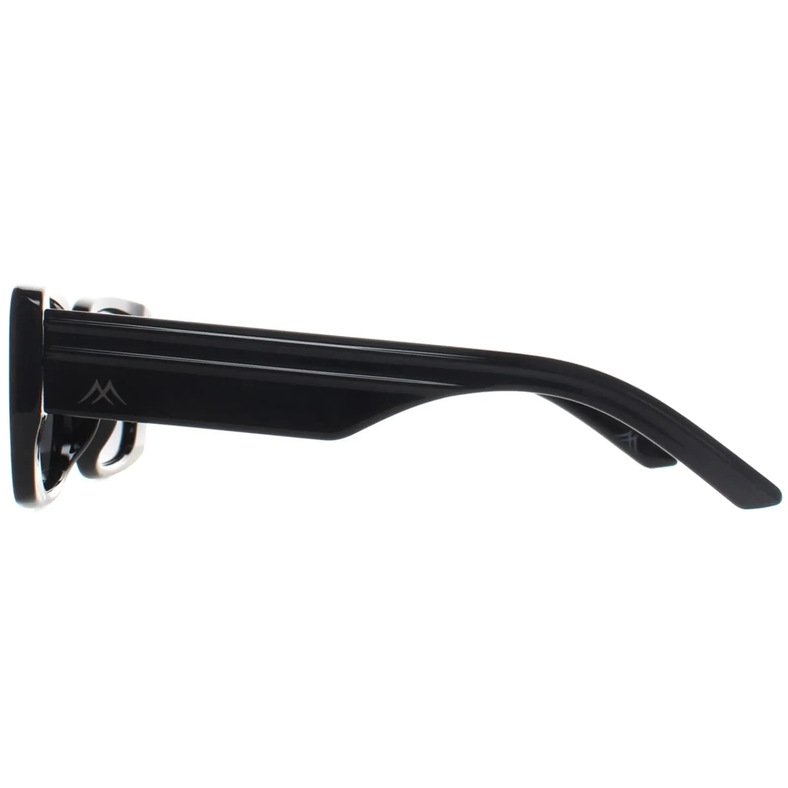 Montana Polarised|Rectangle^Sunglasses MP194 Shiny Black Smoke Polarized
