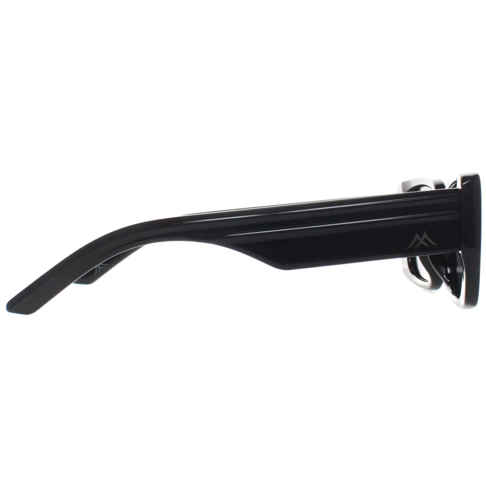 Montana Polarised|Rectangle^Sunglasses MP194 Shiny Black Smoke Polarized