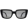 Montana Polarised|Rectangle^Sunglasses MP193 Shiny Black Smoke Polarized