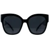 Montana Square^Sunglasses MP73A Shiny Black Smoke Polarized