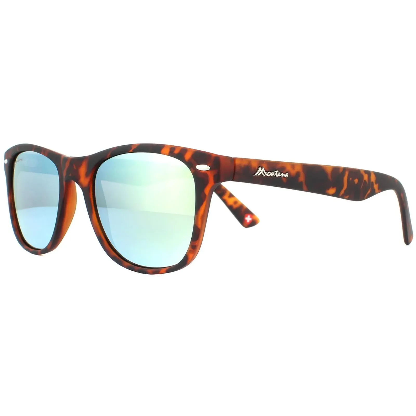 Montana Rectangle|Rectangle^Sunglasses MS10 A Matte Turtle Brown Rubbertouch Revo Gold Pin