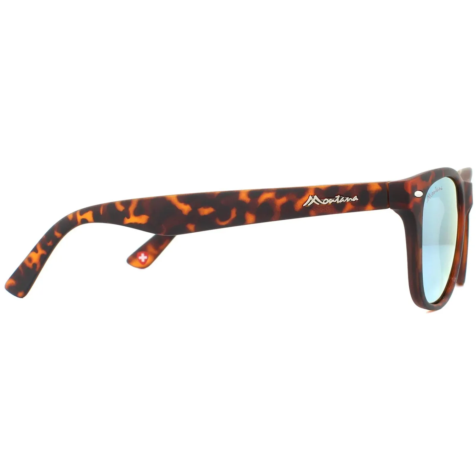 Montana Rectangle|Rectangle^Sunglasses MS10 A Matte Turtle Brown Rubbertouch Revo Gold Pin