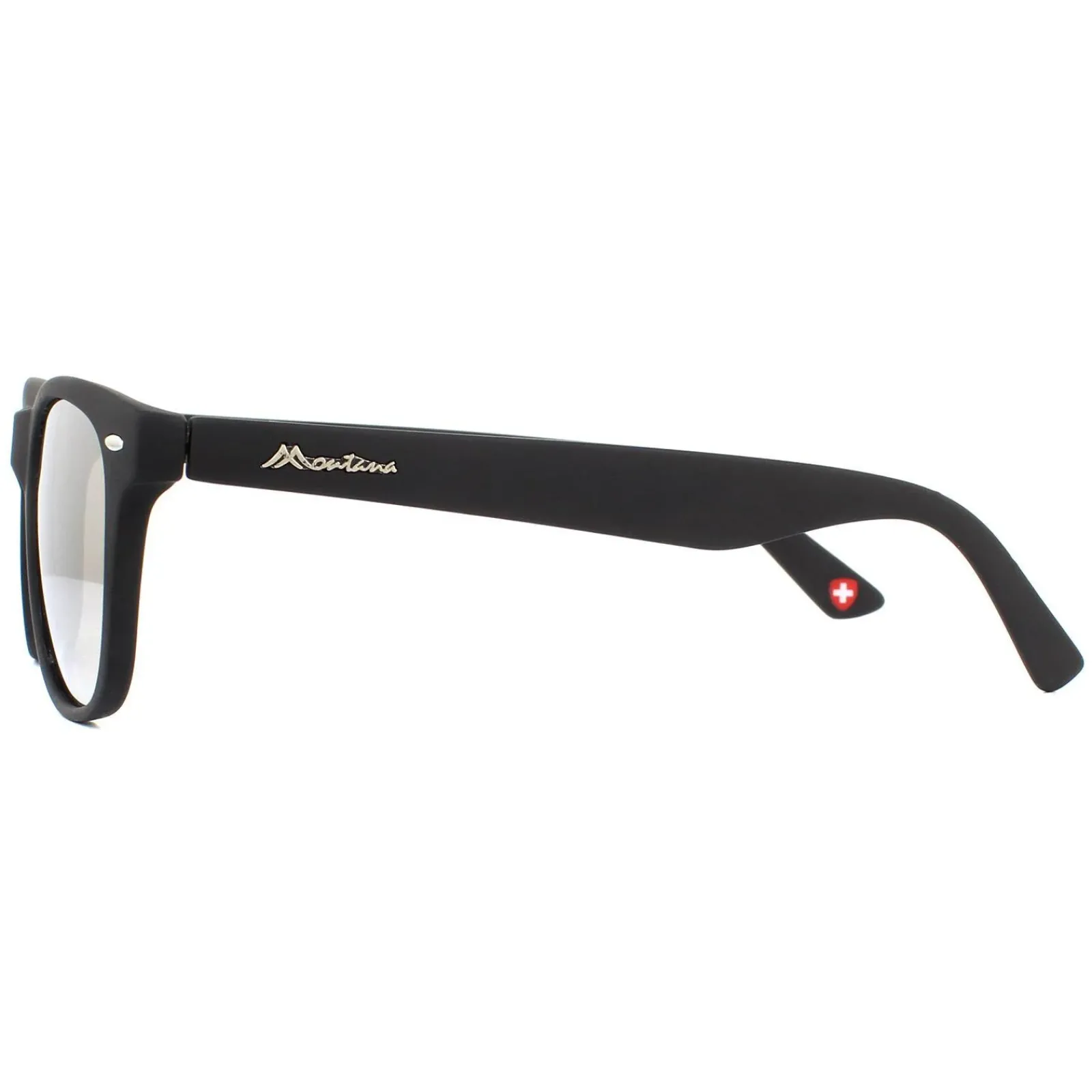 Montana Rectangle|Rectangle^Sunglasses MS10 E Matte Black Rubbertouch Revo Silver Mirror