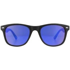 Montana Rectangle|Rectangle^Sunglasses MS10 Matte Black Rubbertouch Revo Blue