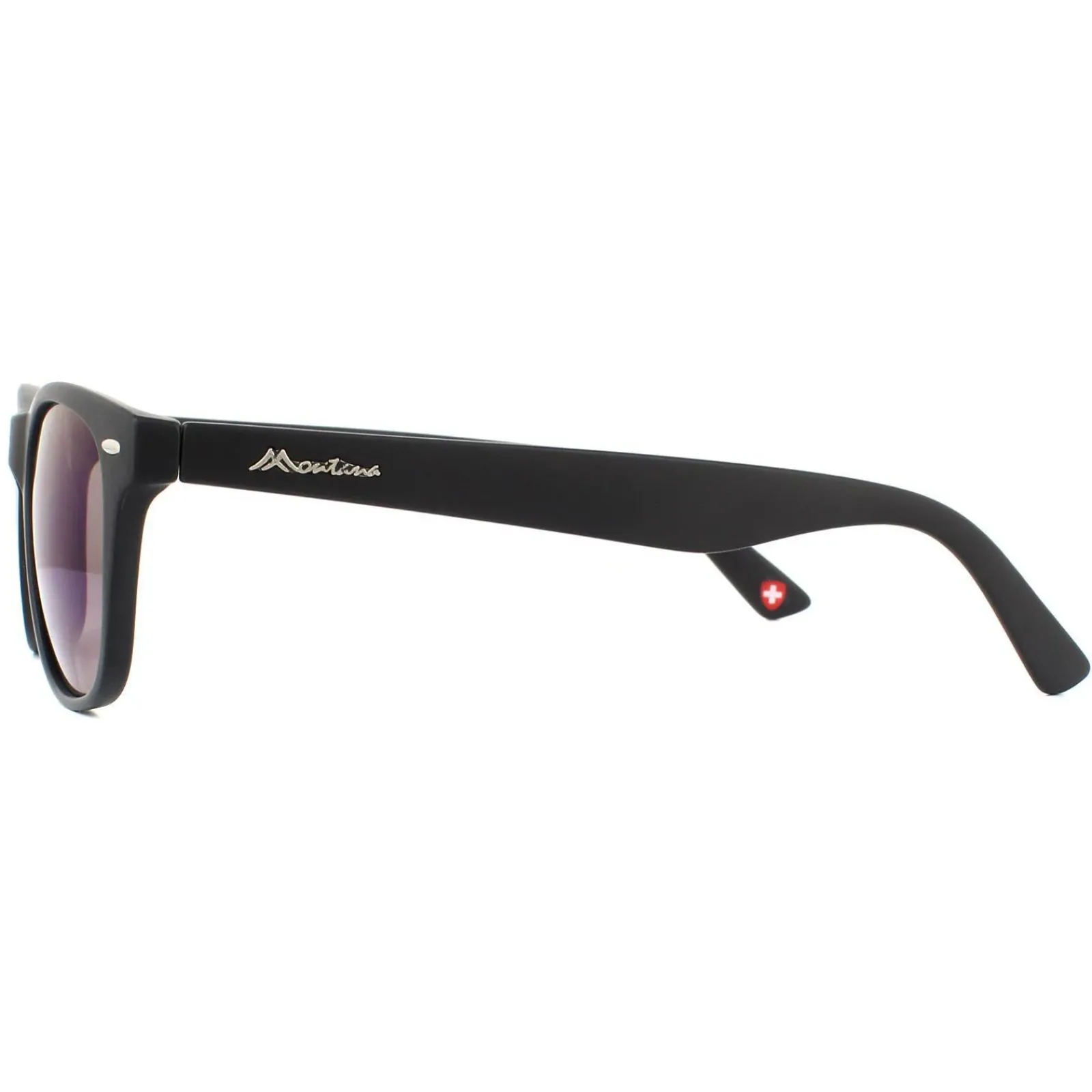 Montana Rectangle|Rectangle^Sunglasses MS10 Matte Black Rubbertouch Revo Blue