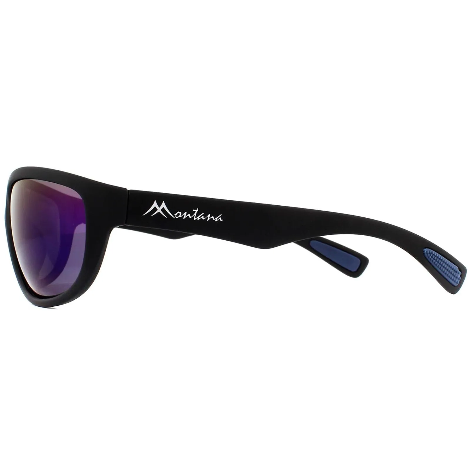 Montana Polarised^Sunglasses SP312A Black Blue Rubber Revo Blue Polarized
