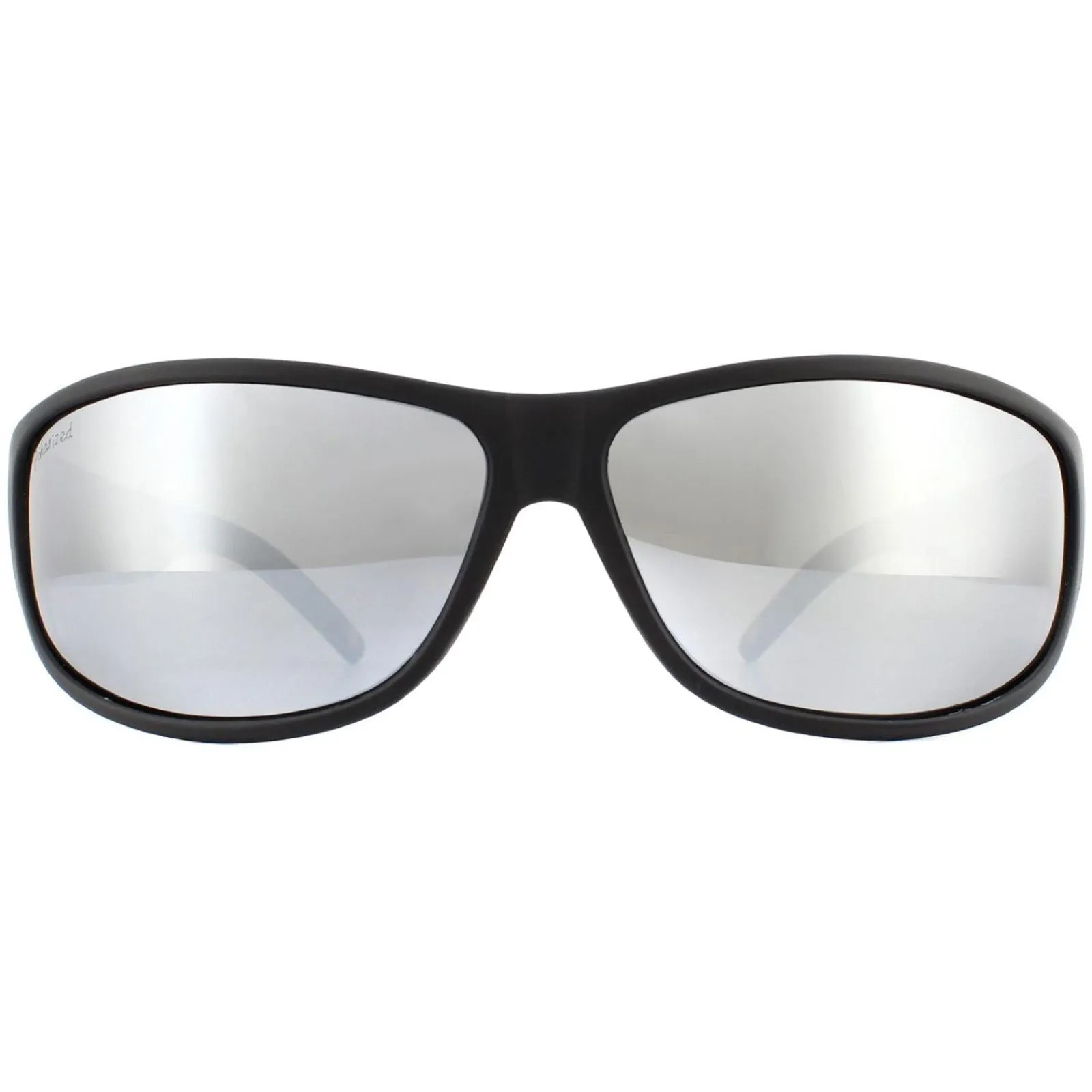 Montana Polarised|Wrap^Sunglasses SP308C Black Rubber Revo Silver Mirror Polarized
