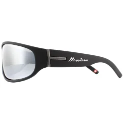 Montana Polarised|Wrap^Sunglasses SP308C Black Rubber Revo Silver Mirror Polarized