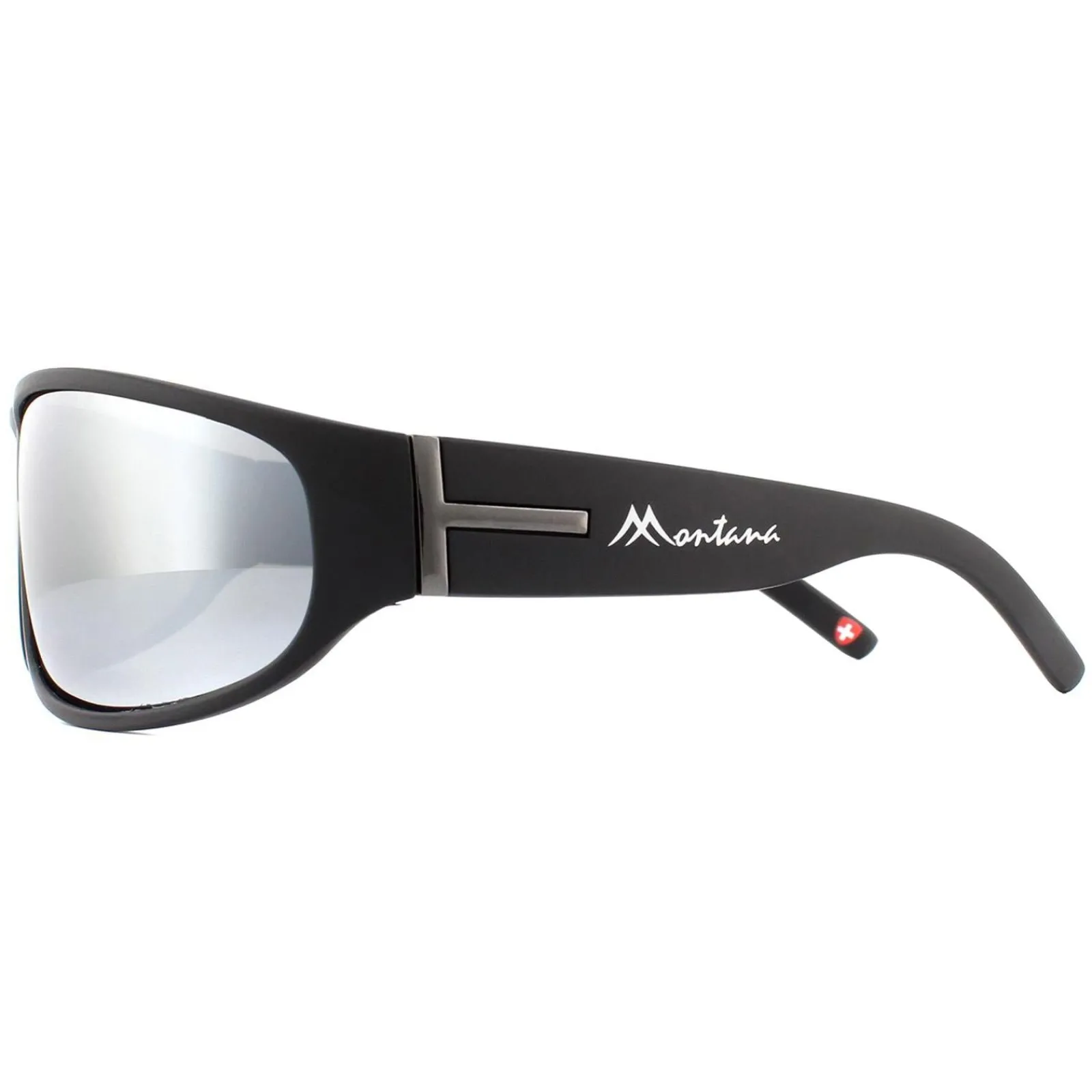Montana Polarised|Wrap^Sunglasses SP308C Black Rubber Revo Silver Mirror Polarized