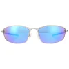 Oakley Polarised^Sunglasses Whisker OO4141-04 Satin Chrome Prizm Sapphire Iridiu