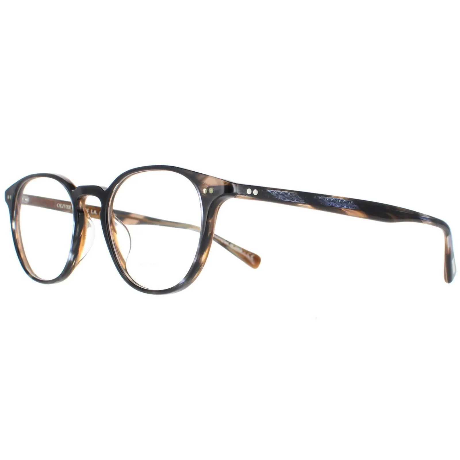 Oliver Peoples Round|Round^Glasses Frames OV5062 Emerson 1683 Navy Bark Brown Horn