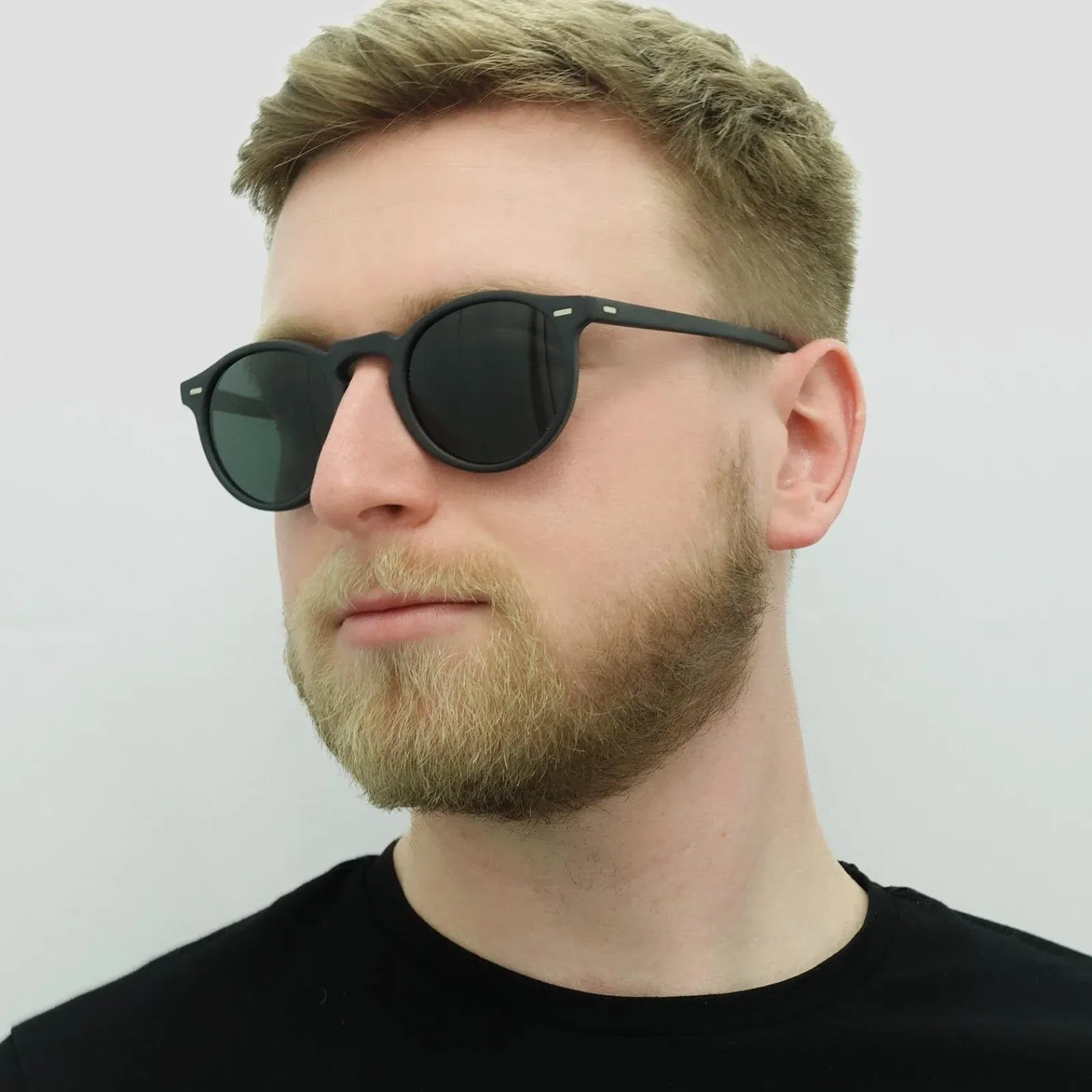 Oliver Peoples Polarised|Round^Sunglasses Gregory Peck OV5217S 1031P2 Semi Matte Black
