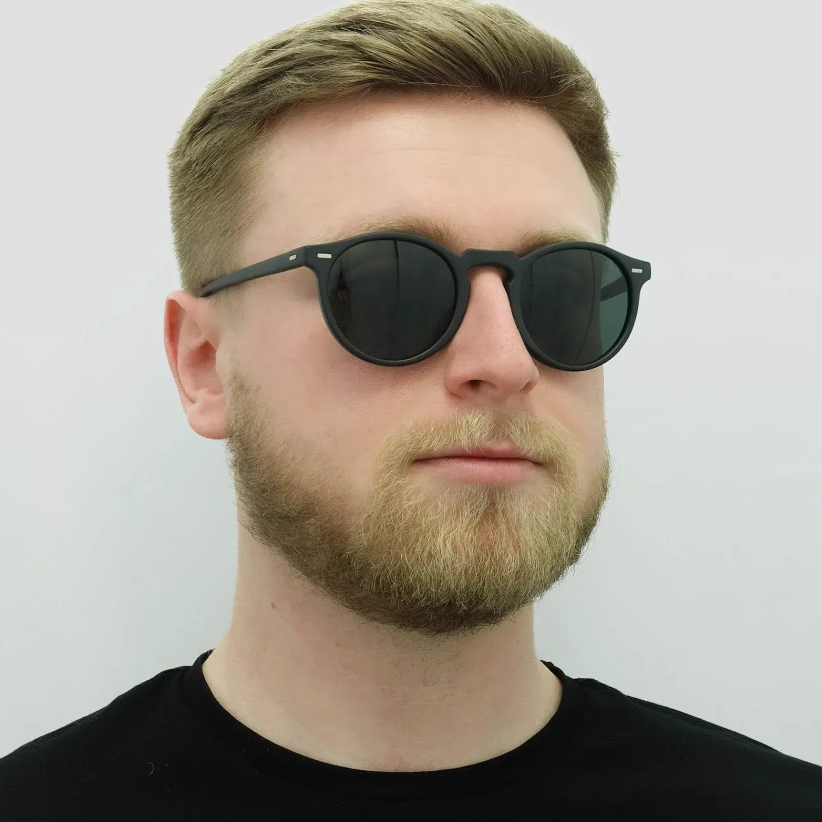 Oliver Peoples Polarised|Round^Sunglasses Gregory Peck OV5217S 1031P2 Semi Matte Black