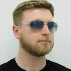 Oliver Peoples Aviator|Oliver Peoples^Sunglasses Benedict 1002 5241/3F Silver Chrome Sapphire