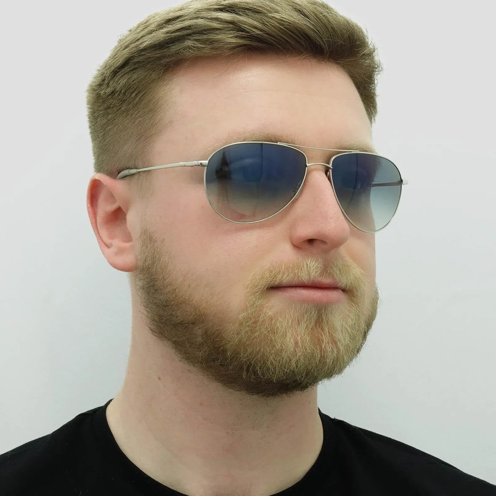 Oliver Peoples Aviator|Oliver Peoples^Sunglasses Benedict 1002 5241/3F Silver Chrome Sapphire
