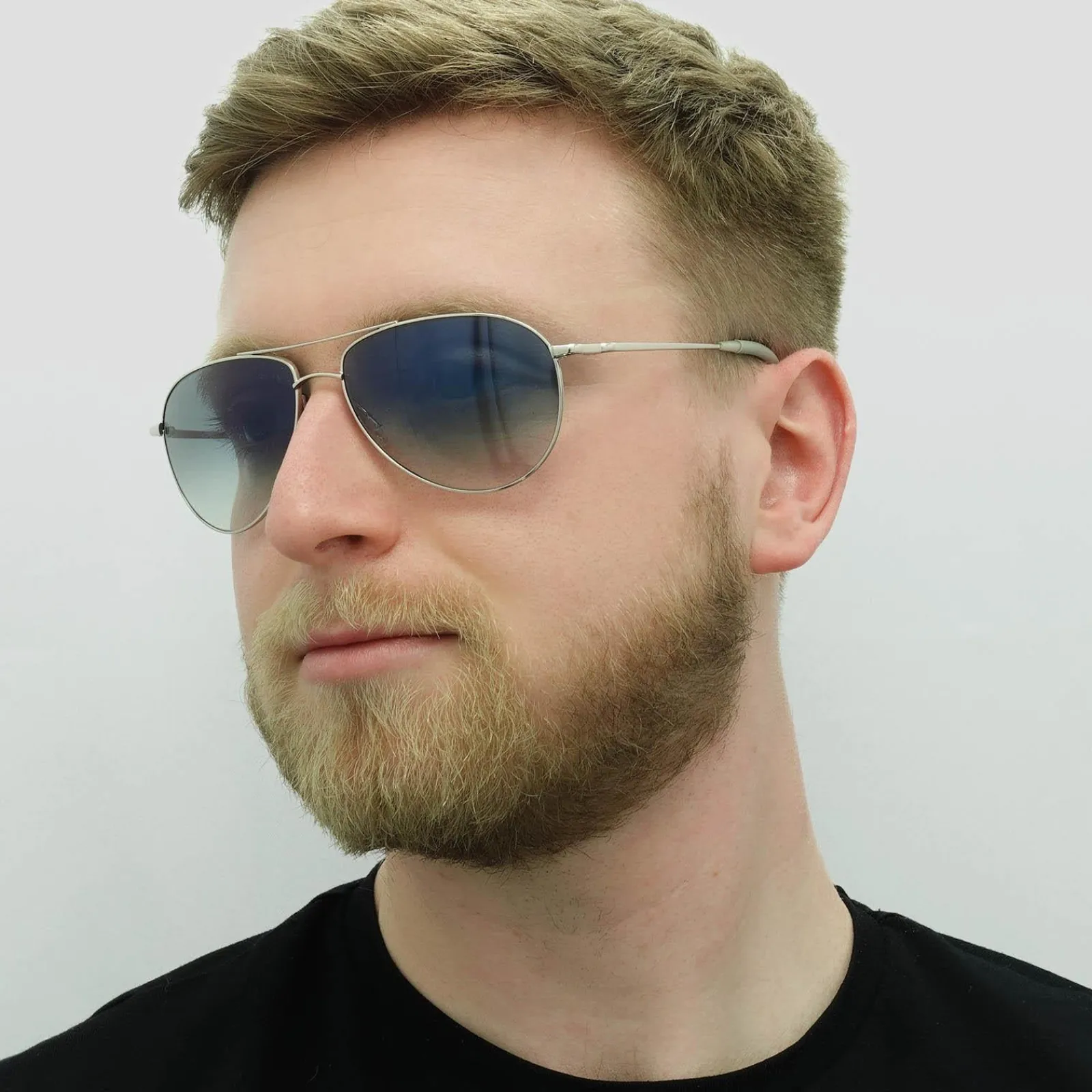 Oliver Peoples Aviator|Oliver Peoples^Sunglasses Benedict 1002 5241/3F Silver Chrome Sapphire