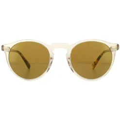 Oliver Peoples Round|Oliver Peoples^Sunglasses Gregory Peck 5217 1485W4 Honey Dark Brown Go