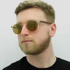 Oliver Peoples Round|Oliver Peoples^Sunglasses Gregory Peck 5217 1485W4 Honey Dark Brown Go