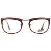 Persol Square^Glasses Frames PO3083V 1006 Bordeaux Red 53mm Womens