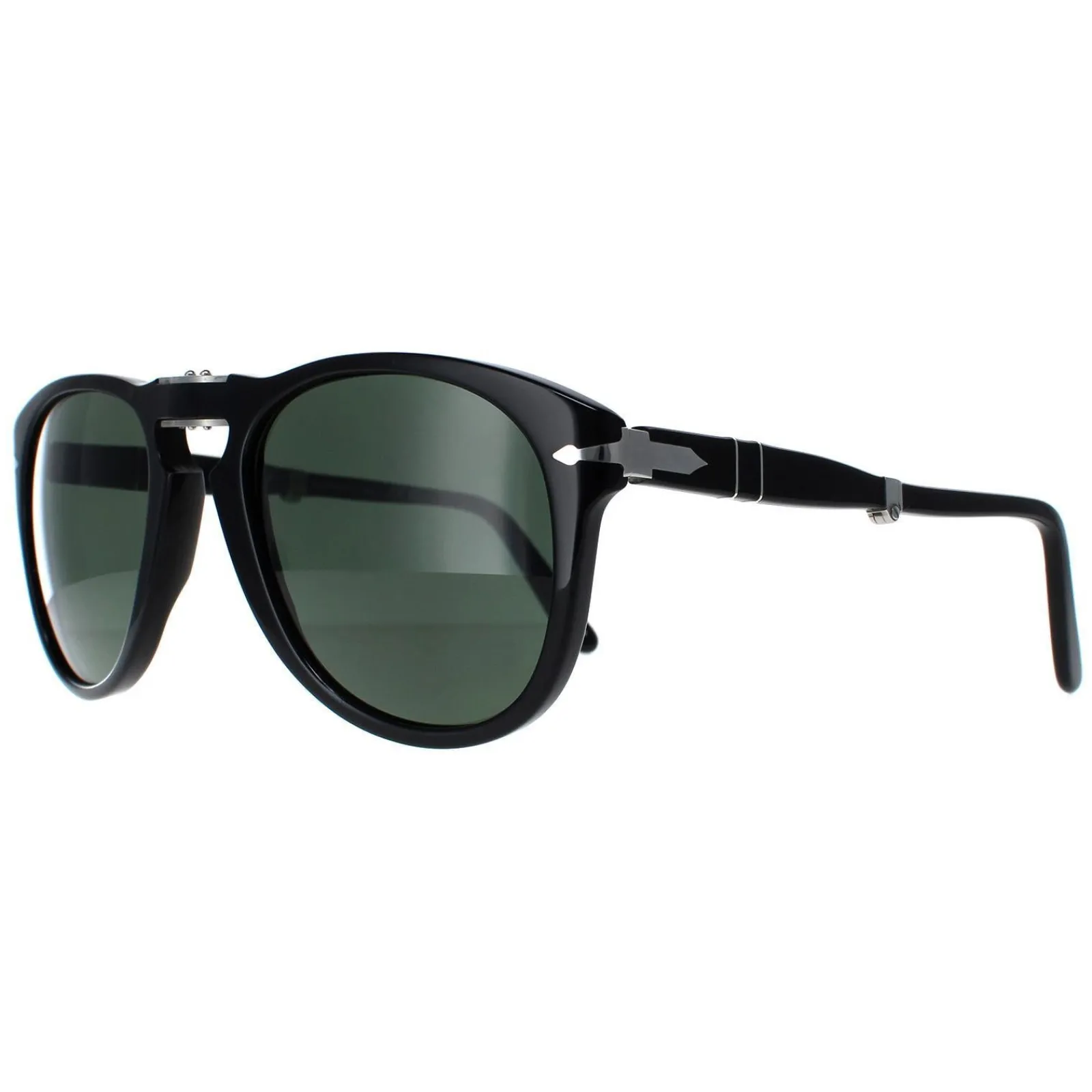 Persol Persol|Round^Sunglasses PO0714 95/31 Black Green Folding 54mm