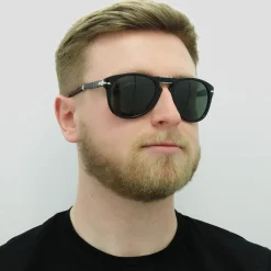 Persol Persol|Round^Sunglasses PO0714 95/31 Black Green Folding 54mm