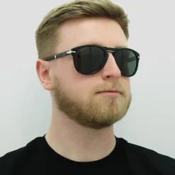 Persol Persol|Polarised^Sunglasses PO0714 95/58 Black Green Polarized Folding 54mm