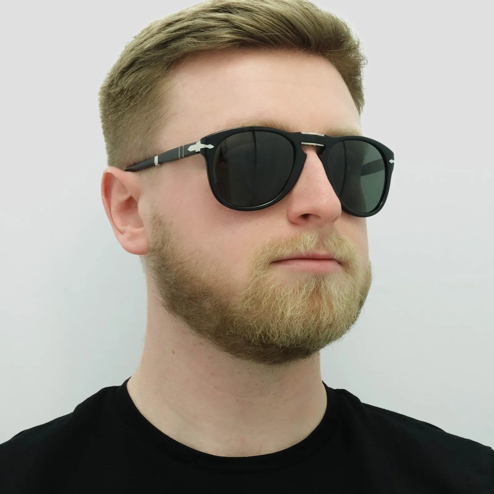 Persol Persol|Polarised^Sunglasses PO0714 95/58 Black Green Polarized Folding 54mm