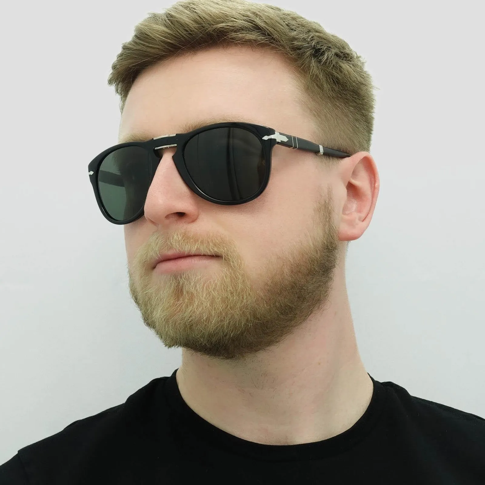 Persol Persol|Polarised^Sunglasses PO0714 95/58 Black Green Polarized Folding 54mm
