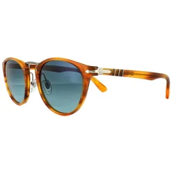 Persol Polarised^Unisex Sunglasses 3108 960/S3 - Striped Brown Frame - Blue Pola