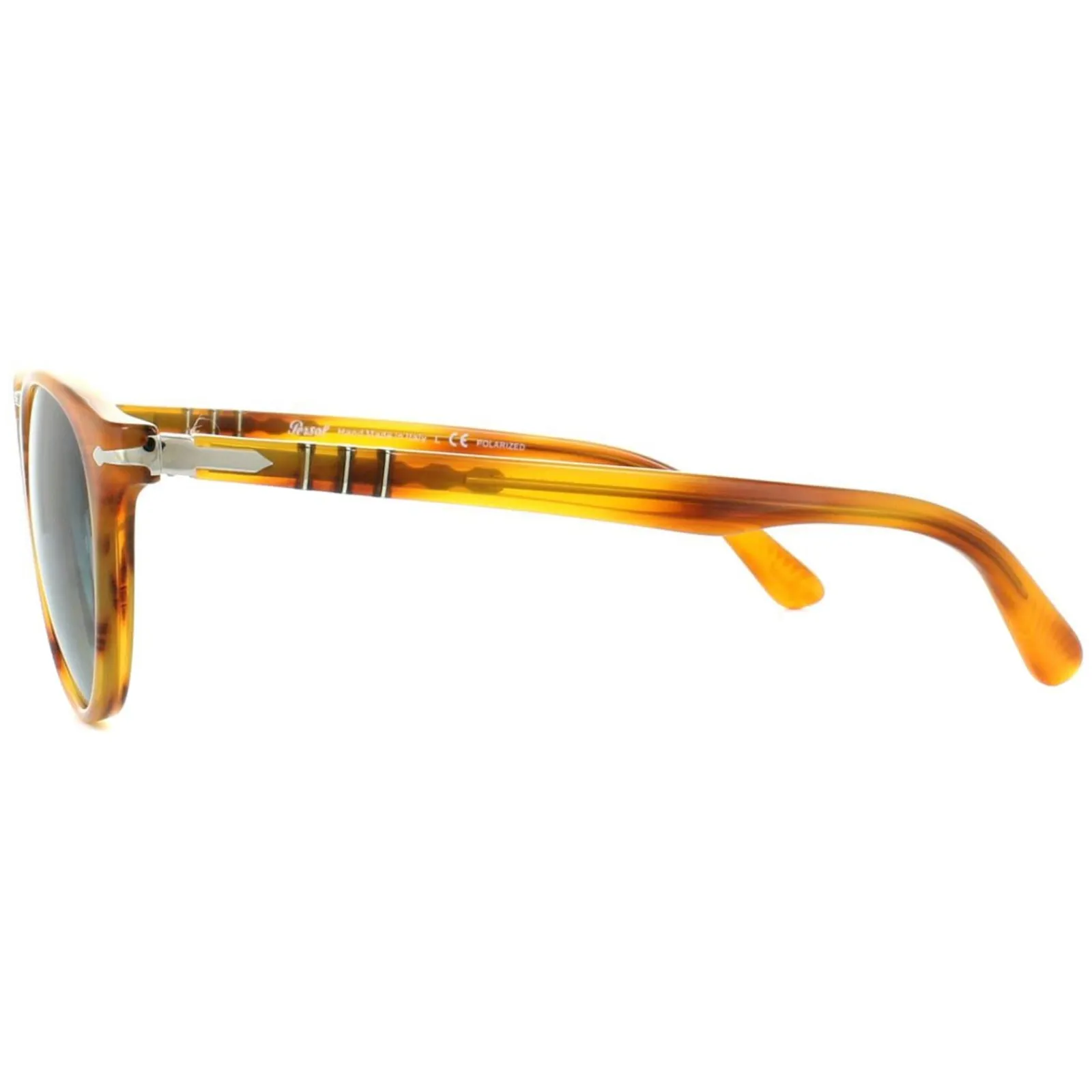 Persol Polarised^Unisex Sunglasses 3108 960/S3 - Striped Brown Frame - Blue Pola