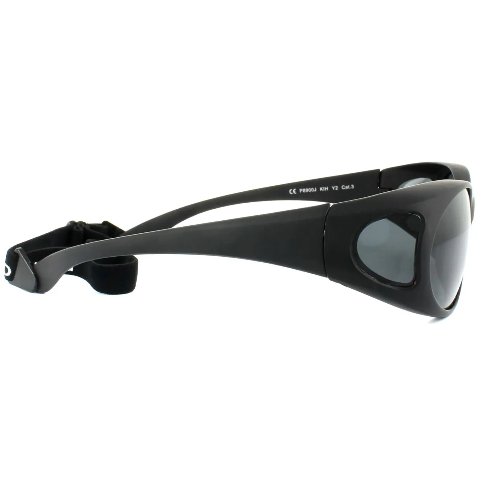 Polaroid Suncovers Polarised|Wrap^Fit Over Glasses Sunglasses P8900 KIH Y2 Black Grey