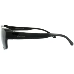 Polaroid Suncovers Polarised|Rectangle^Fit Over Glasses Sunglasses P8406 KIH Y2 Black Grey