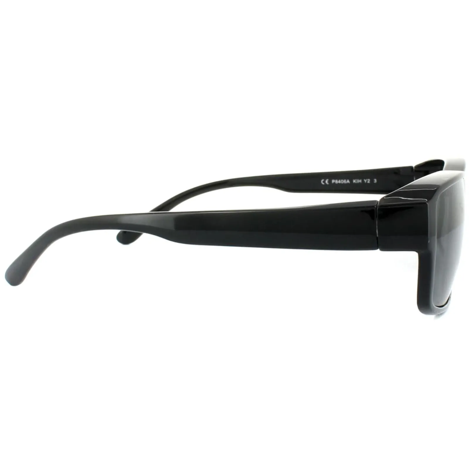 Polaroid Suncovers Polarised|Rectangle^Fit Over Glasses Sunglasses P8406 KIH Y2 Black Grey