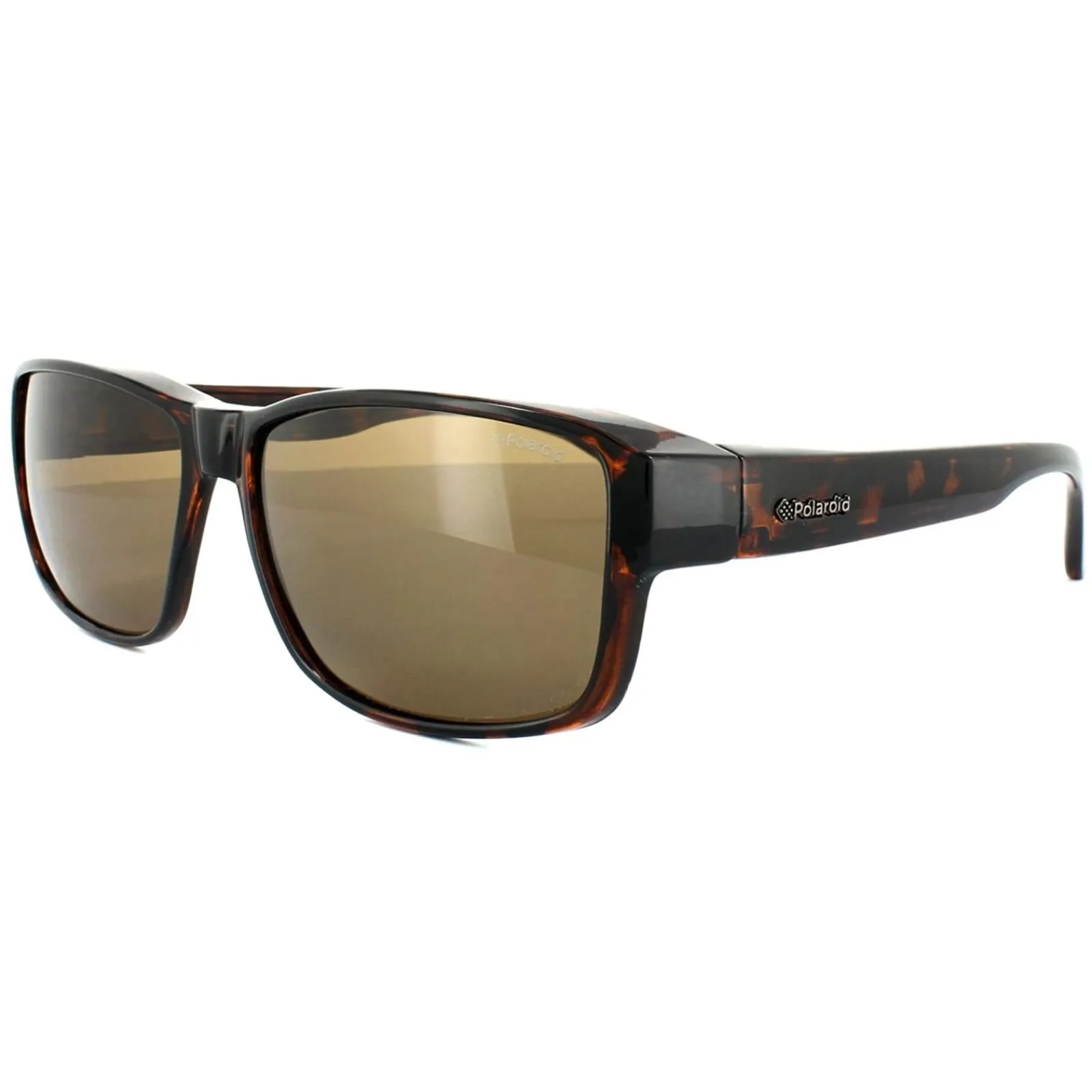 Polaroid Suncovers Polarised|Rectangle^Fitover Sunglasses P8406 0BM IG Dark Havana Brown P